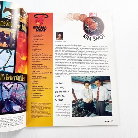 Miami Heat 95-96 Season Premier Vol VII Issue 1 Magazine - Picture 3 of 3